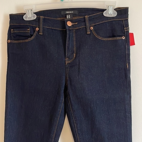 NWT Skinny Denim Jeans 28x28 Indigo Ankle Stretch Forever21 Classic Casual - Picture 4 of 13